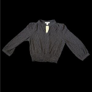 Monteau Black and White Polka Dot Blouse